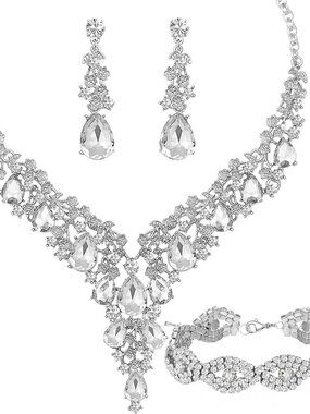 Wedding Bridal Bridesmaid Austrian Crystal Rhinestone Jewelry Sets Statement Cho